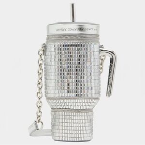 FLASHSALE🔥NWT BETSEY JOHNSON KITSCH HYDRATION HONEY SILVER MUG CROSSBODY BAG